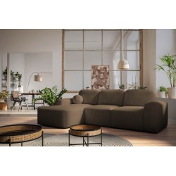 Elegant Monaco I Corner Sofa with a sleeping function, upholstered in Velvet fabric, Velo 625