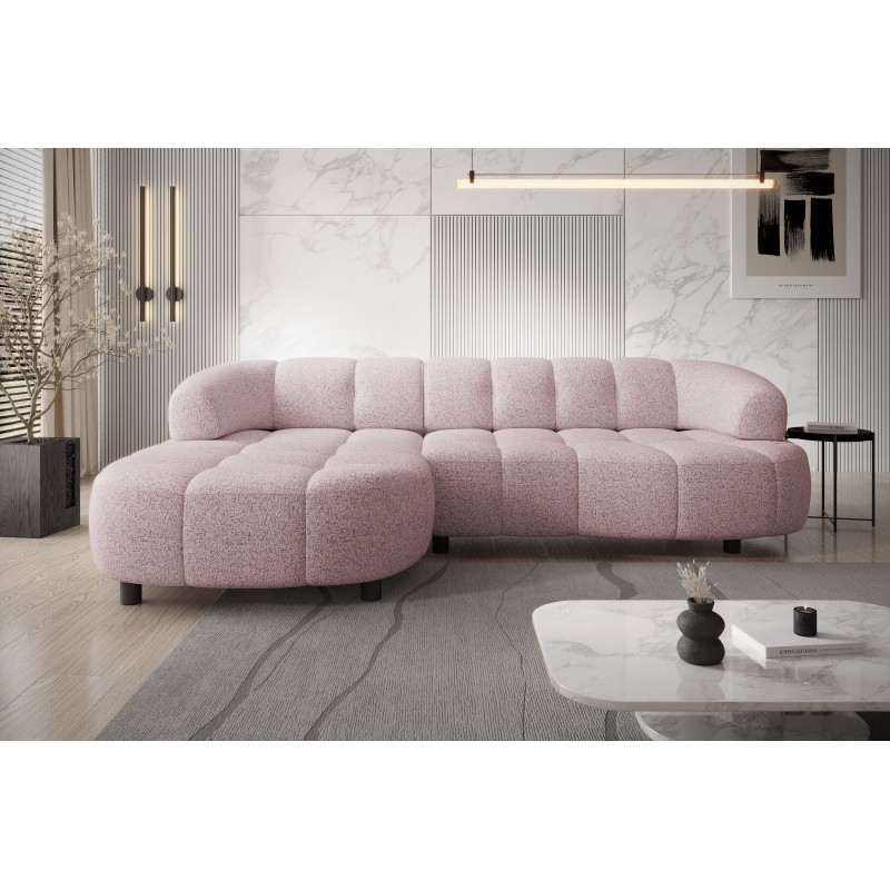 Narożnik VELPA S Lewostronny wolnostojący tkanina PUENTE 68 Pudrowy róż