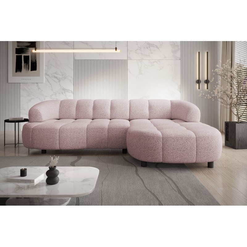 Narożnik VELPA S Prawostronny wolnostojący tkanina PUENTE 68 Pudrowy róż