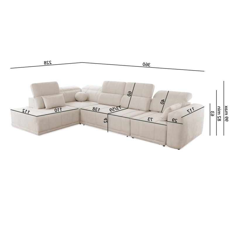 Naroznik Luxor XI z funkcją spania tkanina Wind 02 Naroznik Luxor XI z funkcją spania tkanina Wind 02