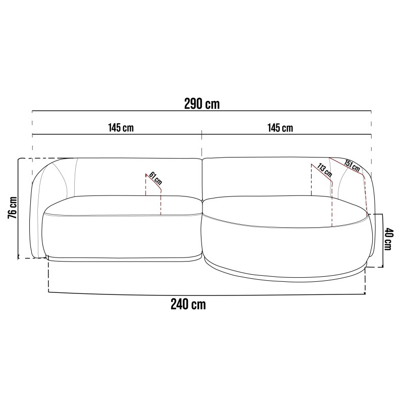 Narożnik NOBO Lewostronny system modułowy tkanina DressME 01 Biały Narożnik NOBO Lewostronny system modułowy tkanina DressME 01 Biały