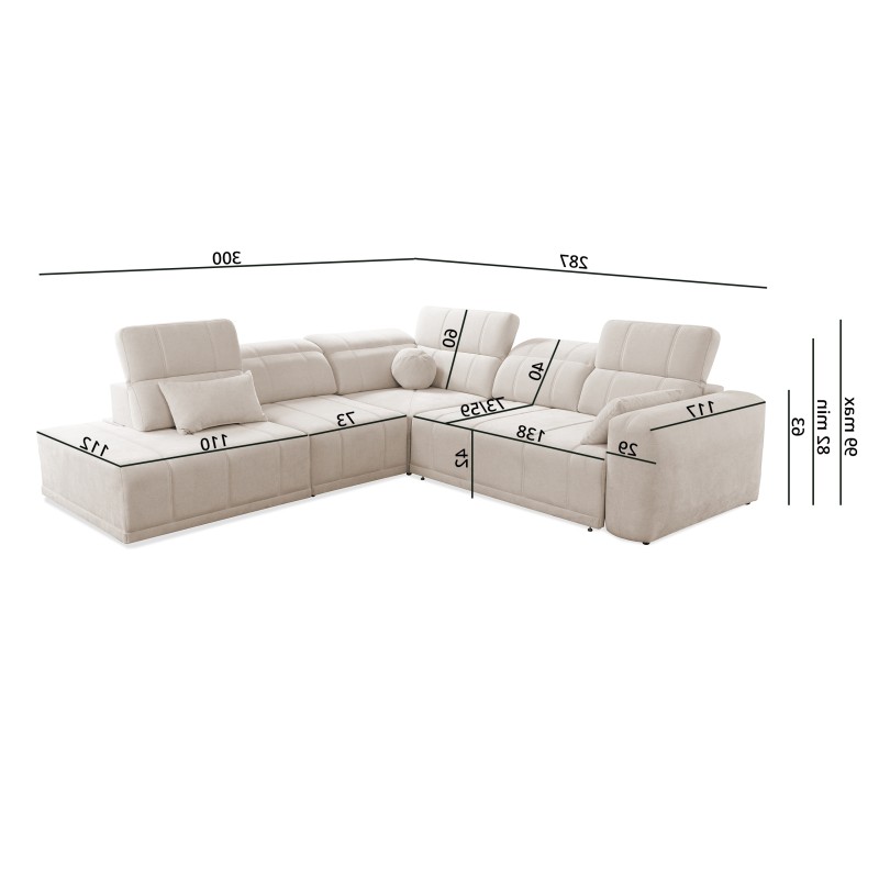 Narożnik Luxor IX z funkcją spania tkanina Wind 02 Narożnik Luxor IX z funkcją spania tkanina Wind 02