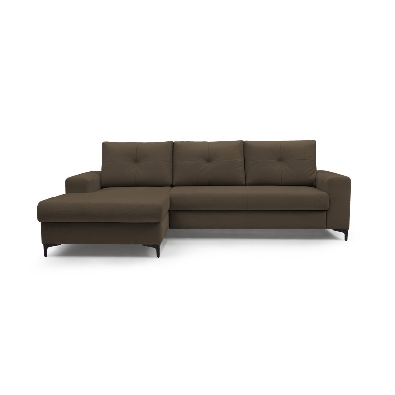 Narożnik AVRA, funkcja spania, pojemnik, lewa strona, 251x165x85 cm, kolor: BRĄZOWY Narożnik AVRA, funkcja spania, pojemnik, lewa strona, 251x165x85 cm, kolor: BRĄZOWY