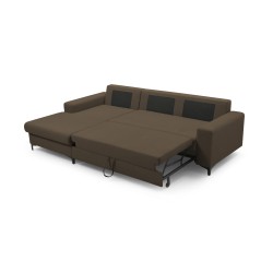 Narożnik AVRA, funkcja spania, pojemnik, lewa strona, 251x165x85 cm, kolor: BRĄZOWY Narożnik AVRA, funkcja spania, pojemnik, lewa strona, 251x165x85 cm, kolor: BRĄZOWY
