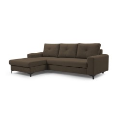Narożnik AVRA, funkcja spania, pojemnik, lewa strona, 251x165x85 cm, kolor: BRĄZOWY Narożnik AVRA, funkcja spania, pojemnik, lewa strona, 251x165x85 cm, kolor: BRĄZOWY