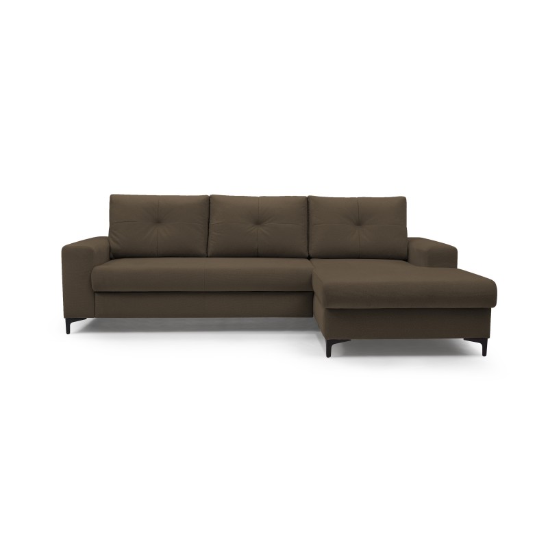 Narożnik AVRA, funkcja spania, pojemnik, prawa strona, 251x165x85 cm, kolor: BRĄZOWY Narożnik AVRA, funkcja spania, pojemnik, prawa strona, 251x165x85 cm, kolor: BRĄZOWY