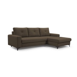 Narożnik AVRA, funkcja spania, pojemnik, prawa strona, 251x165x85 cm, kolor: BRĄZOWY Narożnik AVRA, funkcja spania, pojemnik, prawa strona, 251x165x85 cm, kolor: BRĄZOWY