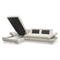 Narożnik LOFT z funkcją spania, regulowane zagłówki i podłokietniki, lewy, 284x96–166x89–104 cm, kolor jesion Narożnik LOFT z funkcją spania, regulowane zagłówki i podłokietniki, lewy, 284x96–166x89–104 cm, kolor jesion
