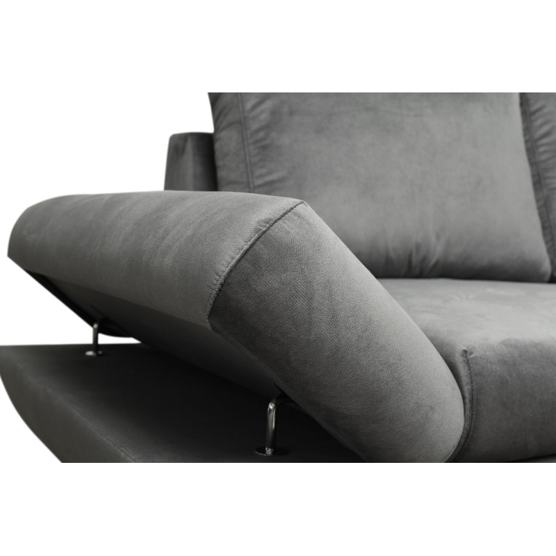 Narożnik LOFT z funkcją spania, regulowane zagłówki i podłokietniki, lewy, 284x96–166x89–104 cm, kolor ciemnoszary Narożnik LOFT z funkcją spania, regulowane zagłówki i podłokietniki, lewy, 284x96–166x89–104 cm, kolor ciemnoszary