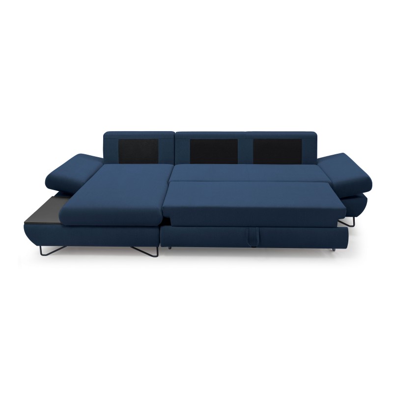 Narożnik LOFT z funkcją spania, regulowane zagłówki i podłokietniki, lewy, 284x96–166x89–104 cm, kolor morski Narożnik LOFT z funkcją spania, regulowane zagłówki i podłokietniki, lewy, 284x96–166x89–104 cm, kolor morski