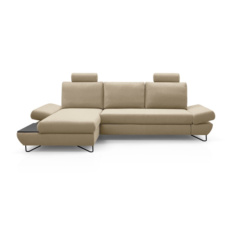 Narożnik LOFT z funkcją spania, regulowane zagłówki i podłokietniki, lewy, 284x96–166x89–104 cm, kolor beżowy Narożnik LOFT z funkcją spania, regulowane zagłówki i podłokietniki, lewy, 284x96–166x89–104 cm, kolor beżowy