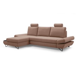 Narożnik LOFT z funkcją spania, regulowane zagłówki i podłokietniki, lewy, 284x96–166x89–104 cm, kolor cappuccino Narożnik LOFT z funkcją spania, regulowane zagłówki i podłokietniki, lewy, 284x96–166x89–104 cm, kolor cappuccino
