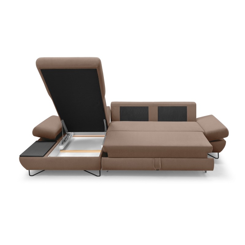 Narożnik LOFT z funkcją spania, regulowane zagłówki i podłokietniki, lewy, 284x96–166x89–104 cm, kolor cappuccino Narożnik LOFT z funkcją spania, regulowane zagłówki i podłokietniki, lewy, 284x96–166x89–104 cm, kolor cappuccino