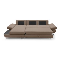 Narożnik LOFT z funkcją spania, regulowane zagłówki i podłokietniki, lewy, 284x96–166x89–104 cm, kolor cappuccino Narożnik LOFT z funkcją spania, regulowane zagłówki i podłokietniki, lewy, 284x96–166x89–104 cm, kolor cappuccino