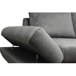 Narożnik LOFT z funkcją spania, regulowane zagłówki i podłokietniki, prawy, 284x96–166x89–104 cm, kolor ciemnoszary Narożnik LOFT z funkcją spania, regulowane zagłówki i podłokietniki, prawy, 284x96–166x89–104 cm, kolor ciemnoszary