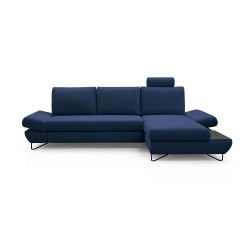 Narożnik LOFT z funkcją spania, regulowane zagłówki i podłokietniki, prawy, 284x96–166x89–104 cm, kolor morski Narożnik LOFT z funkcją spania, regulowane zagłówki i podłokietniki, prawy, 284x96–166x89–104 cm, kolor morski