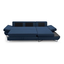 Narożnik LOFT z funkcją spania, regulowane zagłówki i podłokietniki, prawy, 284x96–166x89–104 cm, kolor morski Narożnik LOFT z funkcją spania, regulowane zagłówki i podłokietniki, prawy, 284x96–166x89–104 cm, kolor morski