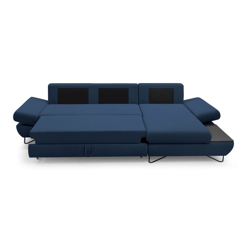 Narożnik LOFT z funkcją spania, regulowane zagłówki i podłokietniki, prawy, 284x96–166x89–104 cm, kolor morski Narożnik LOFT z funkcją spania, regulowane zagłówki i podłokietniki, prawy, 284x96–166x89–104 cm, kolor morski