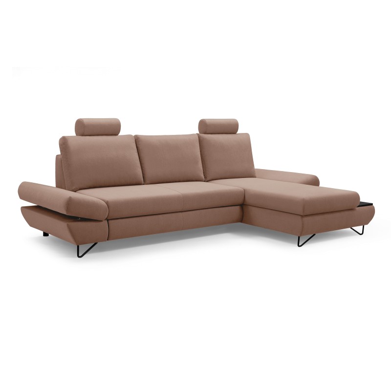 Narożnik LOFT z funkcją spania, regulowane zagłówki i podłokietniki, prawy, 284x96–166x89–104 cm, kolor cappuccino Narożnik LOFT z funkcją spania, regulowane zagłówki i podłokietniki, prawy, 284x96–166x89–104 cm, kolor cappuccino