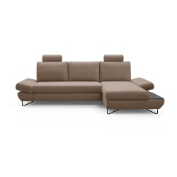 Narożnik LOFT z funkcją spania, regulowane zagłówki i podłokietniki, prawy, 284x96–166x89–104 cm, kolor cappuccino Narożnik LOFT z funkcją spania, regulowane zagłówki i podłokietniki, prawy, 284x96–166x89–104 cm, kolor cappuccino