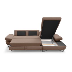 Narożnik LOFT z funkcją spania, regulowane zagłówki i podłokietniki, prawy, 284x96–166x89–104 cm, kolor cappuccino Narożnik LOFT z funkcją spania, regulowane zagłówki i podłokietniki, prawy, 284x96–166x89–104 cm, kolor cappuccino