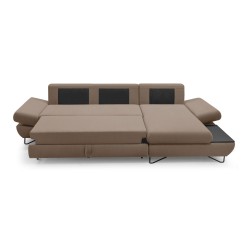 Narożnik LOFT z funkcją spania, regulowane zagłówki i podłokietniki, prawy, 284x96–166x89–104 cm, kolor cappuccino Narożnik LOFT z funkcją spania, regulowane zagłówki i podłokietniki, prawy, 284x96–166x89–104 cm, kolor cappuccino