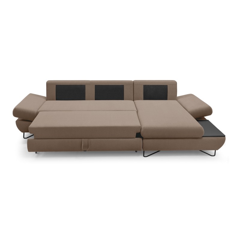 Narożnik LOFT z funkcją spania, regulowane zagłówki i podłokietniki, prawy, 284x96–166x89–104 cm, kolor cappuccino Narożnik LOFT z funkcją spania, regulowane zagłówki i podłokietniki, prawy, 284x96–166x89–104 cm, kolor cappuccino
