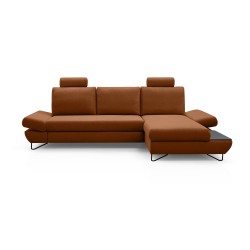 Narożnik LOFT z funkcją spania, regulowane zagłówki i podłokietniki, prawy, 284x96–166x89–104 cm, kolor platynowy Narożnik LOFT z funkcją spania, regulowane zagłówki i podłokietniki, prawy, 284x96–166x89–104 cm, kolor platynowy