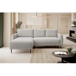 NAROŻNIK BONO Stylowa sofa z funkcją spania, Drewniane nóżki, Eleganckie podłokietniki, Głębokie siedzisko 226x164x88cm, Lewa st