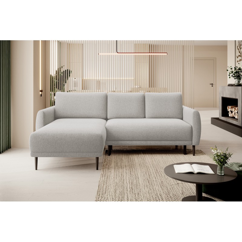NAROŻNIK BONO Stylowa sofa z funkcją spania, Drewniane nóżki, Eleganckie podłokietniki, Głębokie siedzisko 226x164x88cm, Lewa st