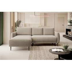 NAROŻNIK BONO Stylowa sofa z funkcją spania, Drewniane nóżki, Eleganckie podłokietniki, Głębokie siedzisko 226x164x88cm, Lewa st