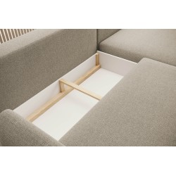 NAROŻNIK BONO Stylowa sofa z funkcją spania, Drewniane nóżki, Eleganckie podłokietniki, Głębokie siedzisko 226x164x88cm, Lewa st