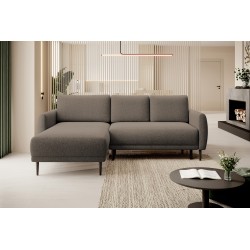 NAROŻNIK BONO Stylowa sofa z funkcją spania, Drewniane nóżki, Eleganckie podłokietniki, Głębokie siedzisko 226x164x88cm, lewa st