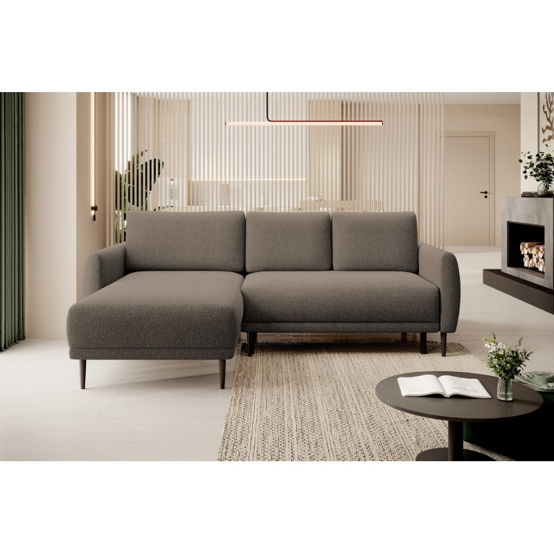 NAROŻNIK BONO Stylowa sofa z funkcją spania, Drewniane nóżki, Eleganckie podłokietniki, Głębokie siedzisko 226x164x88cm, lewa st