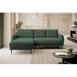 NAROŻNIK BONO Stylowa sofa z funkcją spania, Drewniane nóżki, Eleganckie podłokietniki, Głębokie siedzisko 226x164x88cm, Lewa st