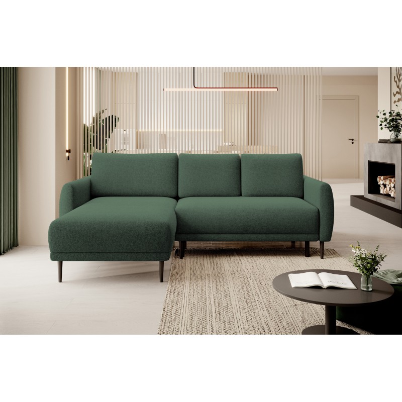 NAROŻNIK BONO Stylowa sofa z funkcją spania, Drewniane nóżki, Eleganckie podłokietniki, Głębokie siedzisko 226x164x88cm, Lewa st