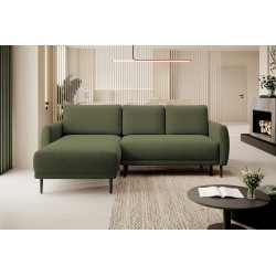 NAROŻNIK BONO Stylowa sofa z funkcją spania, Drewniane nóżki, Eleganckie podłokietniki, Głębokie siedzisko 226x164x88cm, lewa st