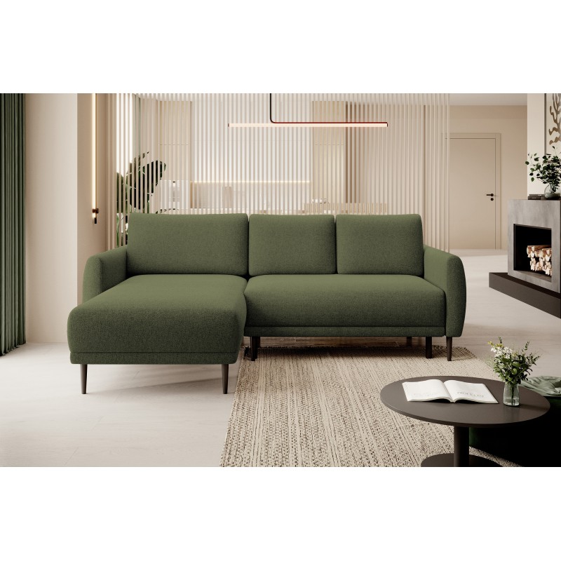 NAROŻNIK BONO Stylowa sofa z funkcją spania, Drewniane nóżki, Eleganckie podłokietniki, Głębokie siedzisko 226x164x88cm, lewa st
