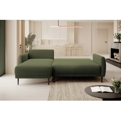 NAROŻNIK BONO Stylowa sofa z funkcją spania, Drewniane nóżki, Eleganckie podłokietniki, Głębokie siedzisko 226x164x88cm, lewa st