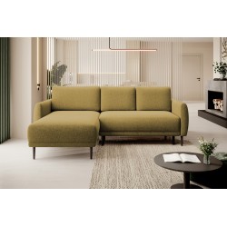 NAROŻNIK BONO Stylowa sofa z funkcją spania, Drewniane nóżki, Eleganckie podłokietniki, Głębokie siedzisko 226x164x88cm, Lewa st