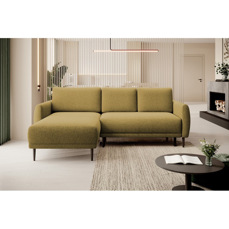 NAROŻNIK BONO Stylowa sofa z funkcją spania, Drewniane nóżki, Eleganckie podłokietniki, Głębokie siedzisko 226x164x88cm, Lewa st