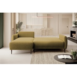 NAROŻNIK BONO Stylowa sofa z funkcją spania, Drewniane nóżki, Eleganckie podłokietniki, Głębokie siedzisko 226x164x88cm, Lewa st