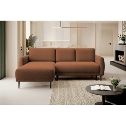 NAROŻNIK BONO Stylowa sofa z funkcją spania, Drewniane nóżki, Eleganckie podłokietniki, Głębokie siedzisko 226x164x88cm, Lewa st