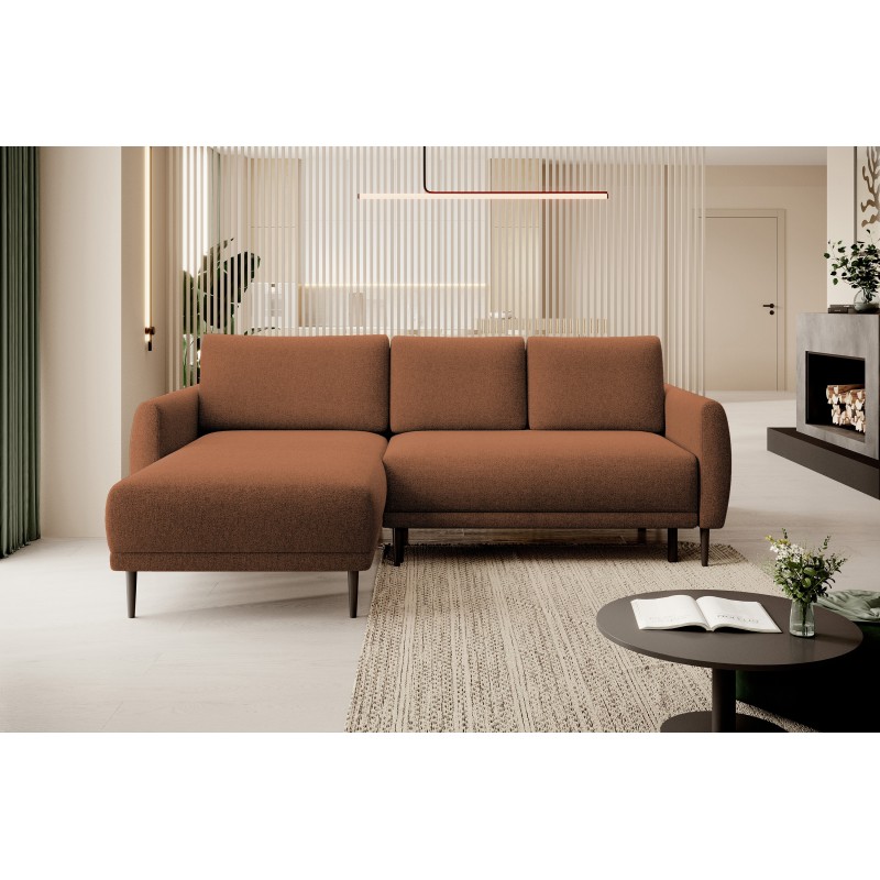 NAROŻNIK BONO Stylowa sofa z funkcją spania, Drewniane nóżki, Eleganckie podłokietniki, Głębokie siedzisko 226x164x88cm, Lewa st