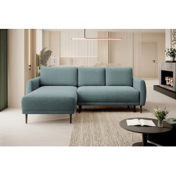 NAROŻNIK BONO Stylowa sofa z funkcją spania, Drewniane nóżki, Eleganckie podłokietniki, Głębokie siedzisko 226x164x88cm, lewa st