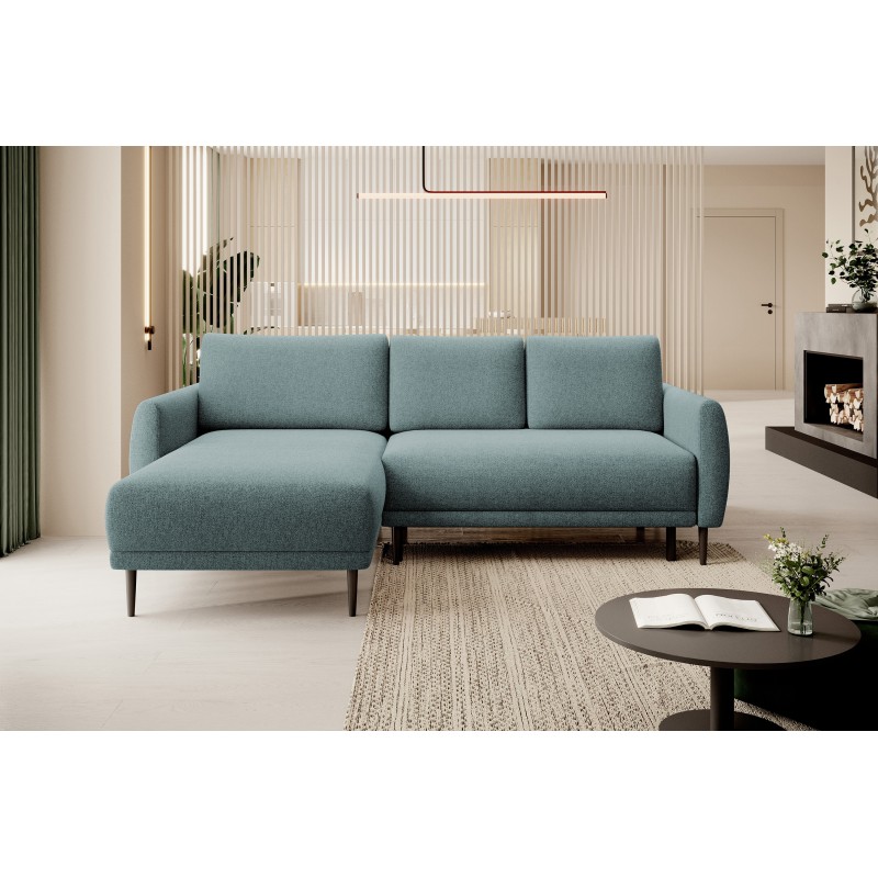 NAROŻNIK BONO Stylowa sofa z funkcją spania, Drewniane nóżki, Eleganckie podłokietniki, Głębokie siedzisko 226x164x88cm, lewa st