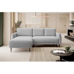 NAROŻNIK BONO Stylowa sofa z funkcją spania, Drewniane nóżki, Eleganckie podłokietniki, Głębokie siedzisko 226x164x88cm, Lewa st