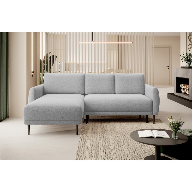 NAROŻNIK BONO Stylowa sofa z funkcją spania, Drewniane nóżki, Eleganckie podłokietniki, Głębokie siedzisko 226x164x88cm, Lewa st