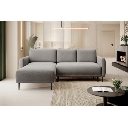 NAROŻNIK BONO Stylowa sofa z funkcją spania, Drewniane nóżki, Eleganckie podłokietniki, Głębokie siedzisko 226x164x88cm, Lewa st