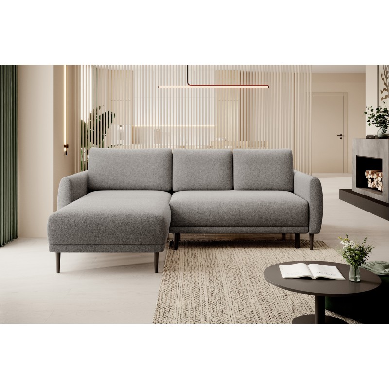 NAROŻNIK BONO Stylowa sofa z funkcją spania, Drewniane nóżki, Eleganckie podłokietniki, Głębokie siedzisko 226x164x88cm, Lewa st